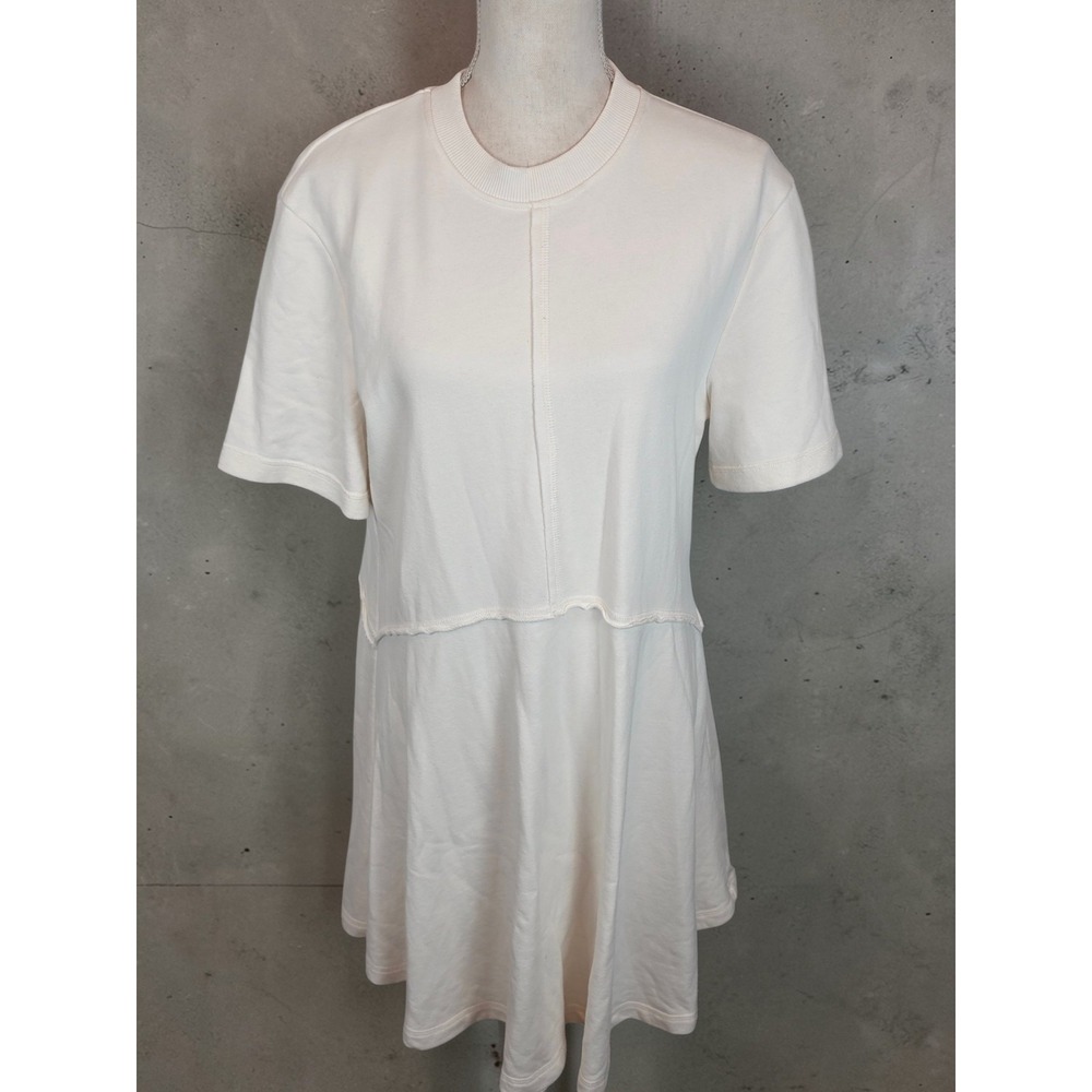 Sweaty‎ Betty Revive Cotton Blend T-shirt Dress In Lily White Size M 8-10